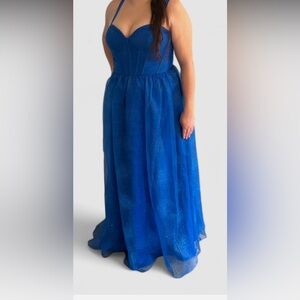 Sparkling Cobalt Blue Maxi Skirt — Elegant Prom & Occasion Wear